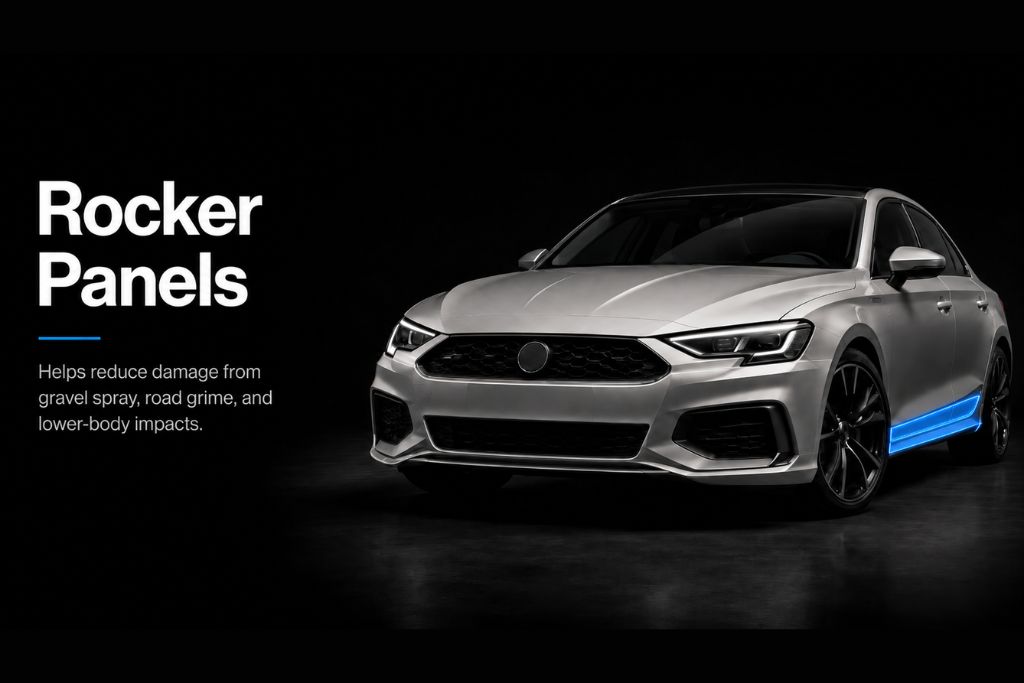 Front fenders paint protection film area