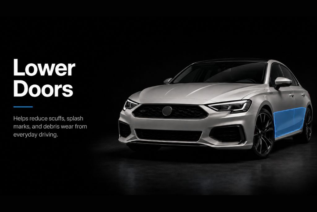 Lower doors paint protection film area