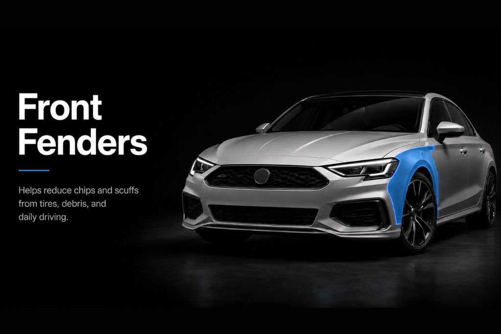Rocker panels paint protection film area