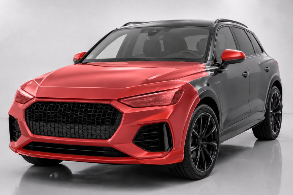 Full Front PPF coverage showing the complete hood, front fenders, bumper, mirrors, and headlights
